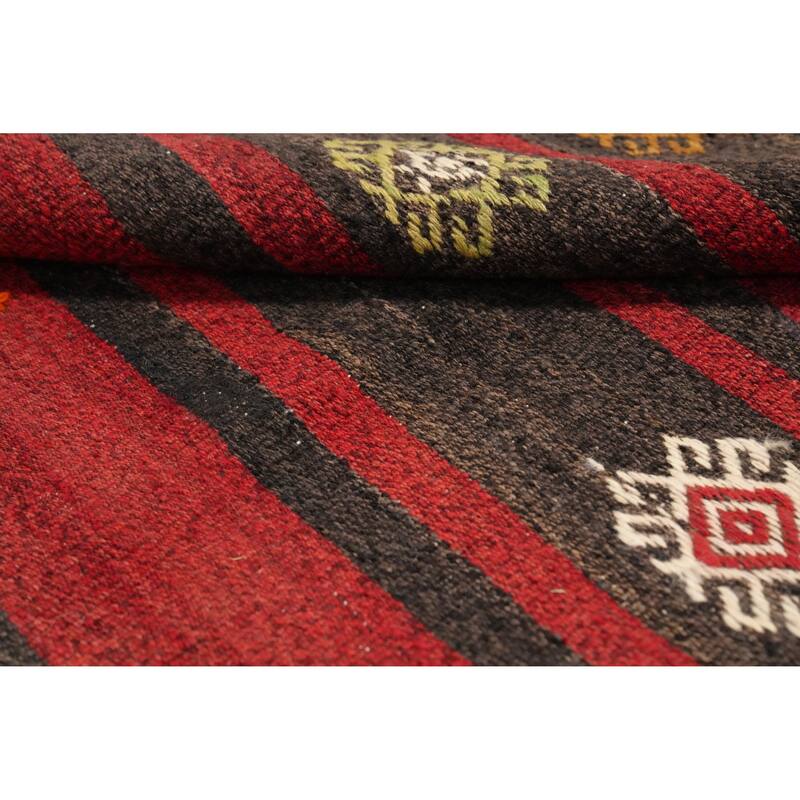 Hand Woven Oriental 100% Wool Carpet Southwestern Tribal Red Kilim Area Rug - 10' 4'' X 6' 7''