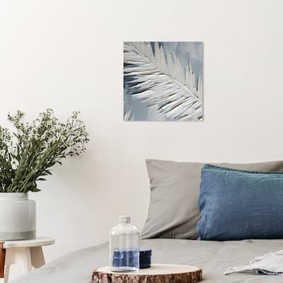 Wynwood Studio Canvas Abstract A Feather of my Wings White and Light Gray Modern & Contemporary Wall Art Canvas Print