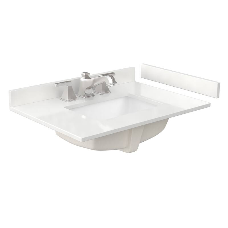 Daria 30-inch Single Vanity, 3 Hole Quartz Top, Med Cabinet