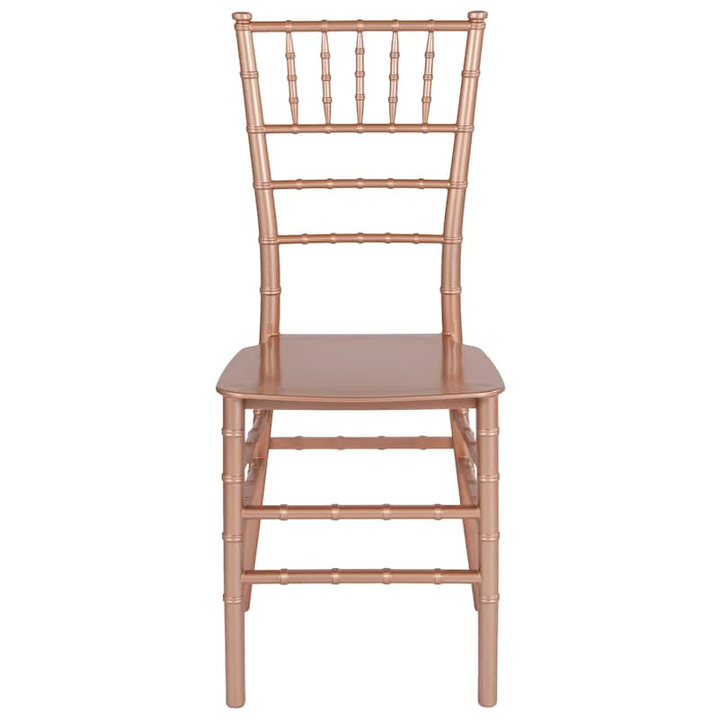 2 Pack Gold Resin Stacking Chiavari Chair - 15"W x 18.75"D x 35"H - 15"W x 18.75"D x 35"H