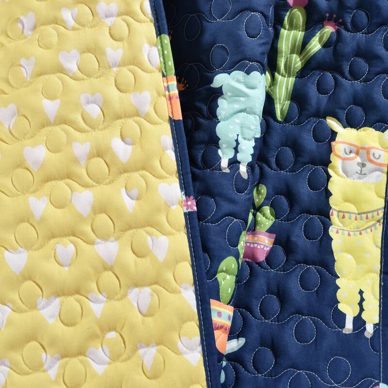 Lush Decor Southwest Llama Cactus Reversible Throw Blanket