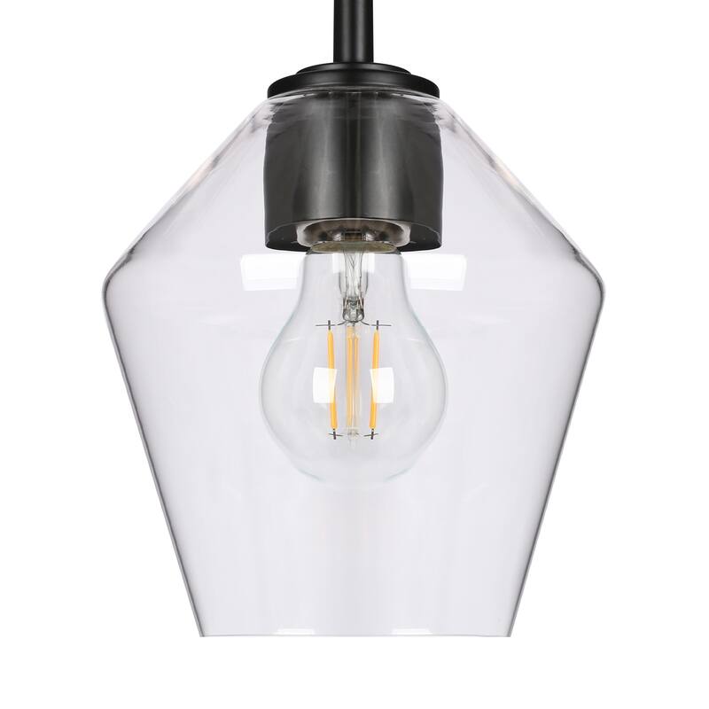 Modern Transitional Black Linear 3-Light Farmhouse Clear Glass Bathroom Lights - L24.4"*W10.4"* H7.1"