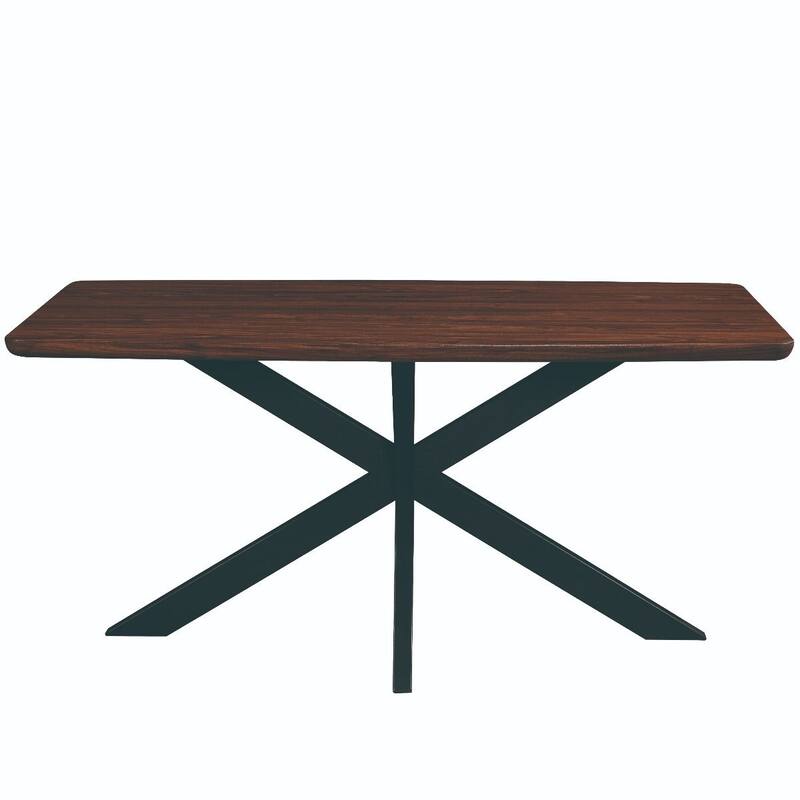 Ravenna Modern 63" Rectangular Dining Table with Solid Wood Top & X-Shape Metal Legs for Home Kitchen Dining Room