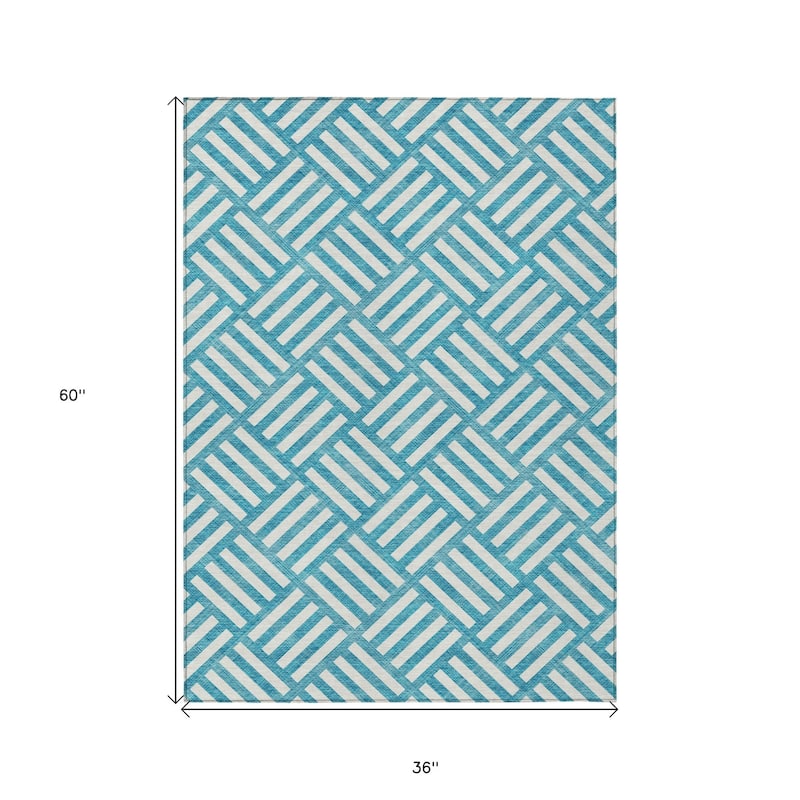 HomeRoots Geometric Transitional Rectangle Outdoor Rug