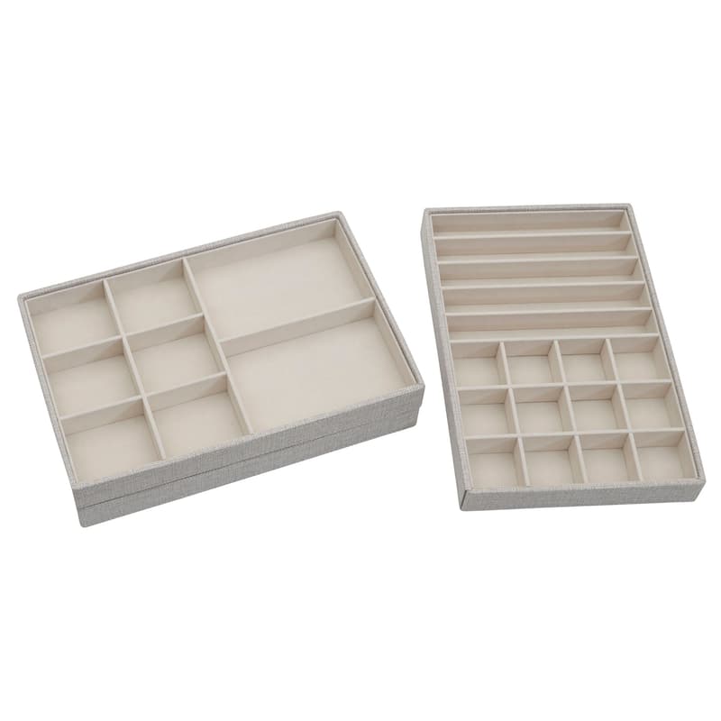 Household Essnetials Stackable Jewelry Storage Trays, 3-Tier, Silver