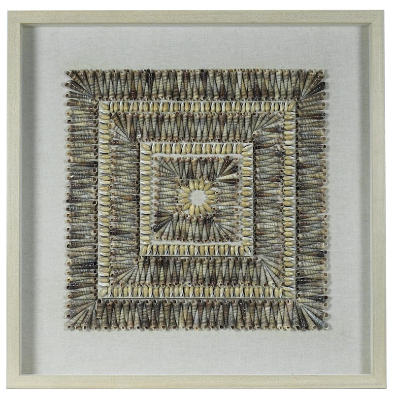 HUJI 3 Tier Shell Art Shadow Box Wall Decor