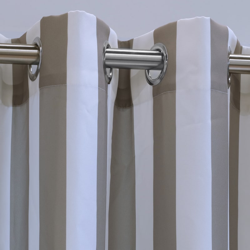Coastal Stripe Indoor/Outdoor Curtain Panel by Outdoor Decor
