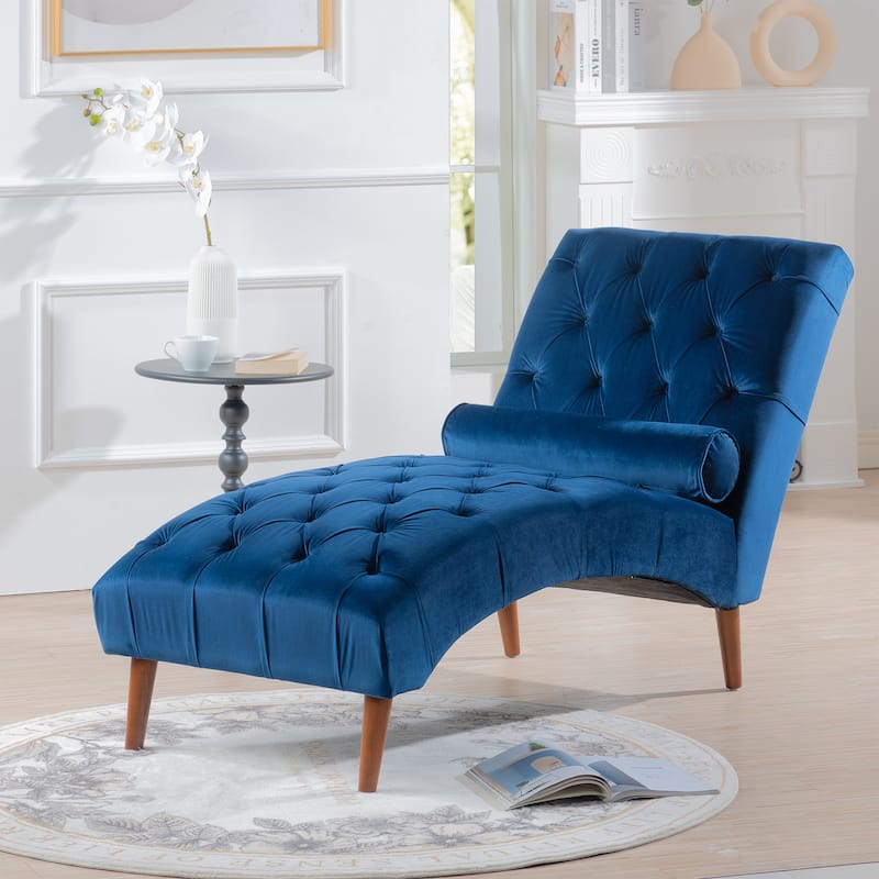62"W Upholstered Chaise Lounge