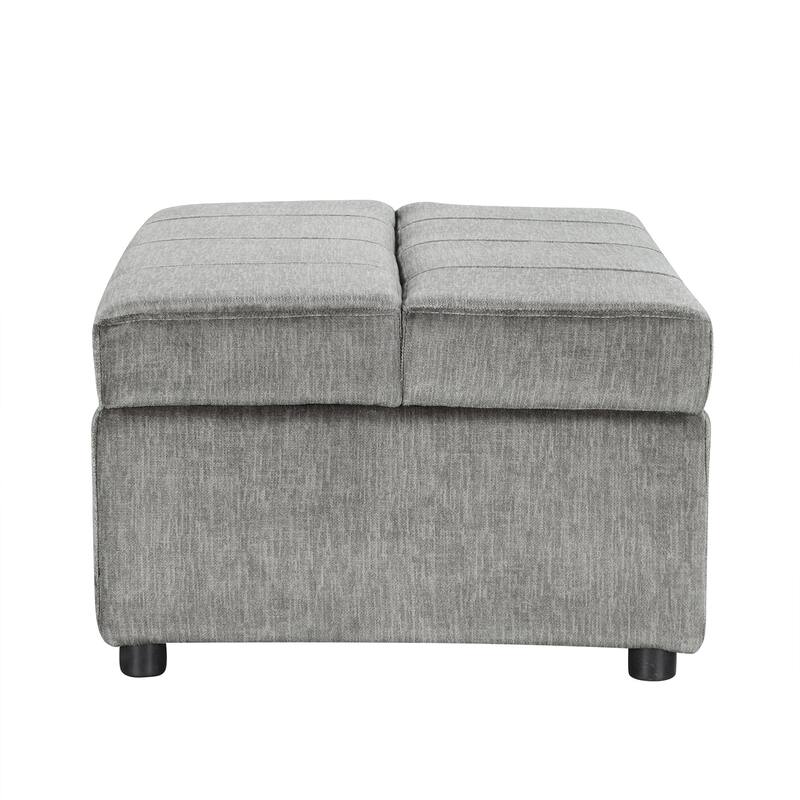 Folding Ottoman Sleeper Couch Bed with Mattress, Convertible Guest Bed, Pull-Out Ottoman Sofa Bed