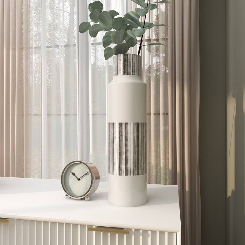 CosmoLiving by Cosmopolitan White Ceramic Modern Vase