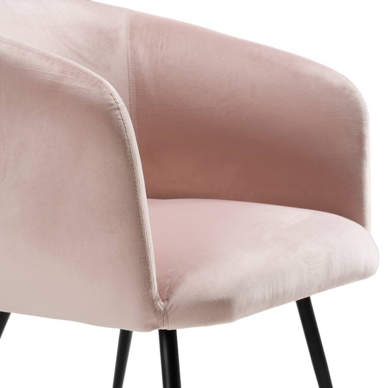 Modrest Luzerne Modern Pink Velvet Dining Chair