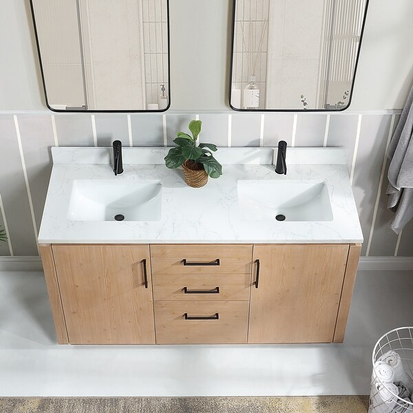 San Double Bath Vanity with Composite Stone Top without