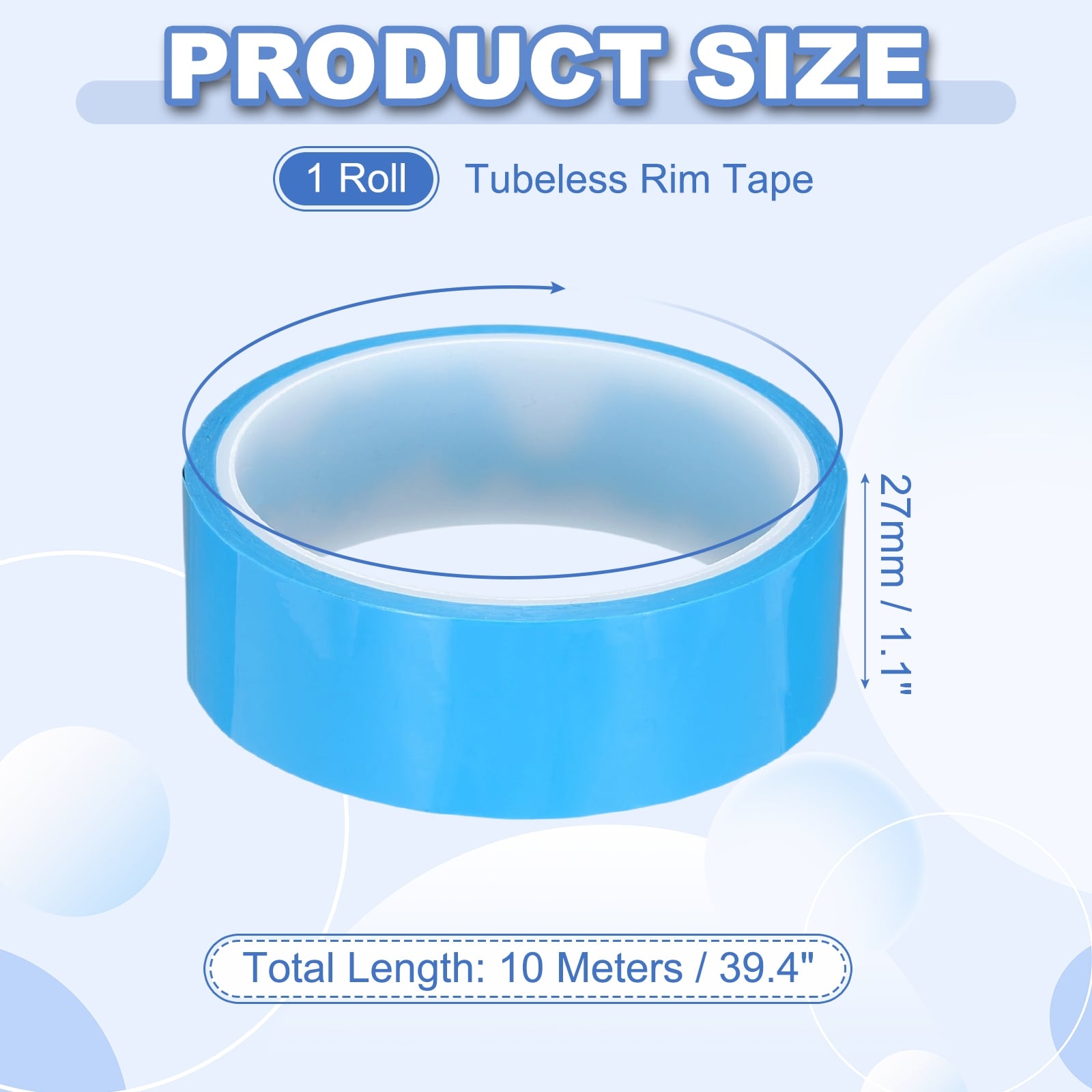 Tubeless Rim Tape, Bike Rim Tape Tire Liner PET Protection Strips -Fit for (MTB/Road/Tubeless Wheel Bicycles) - Blue