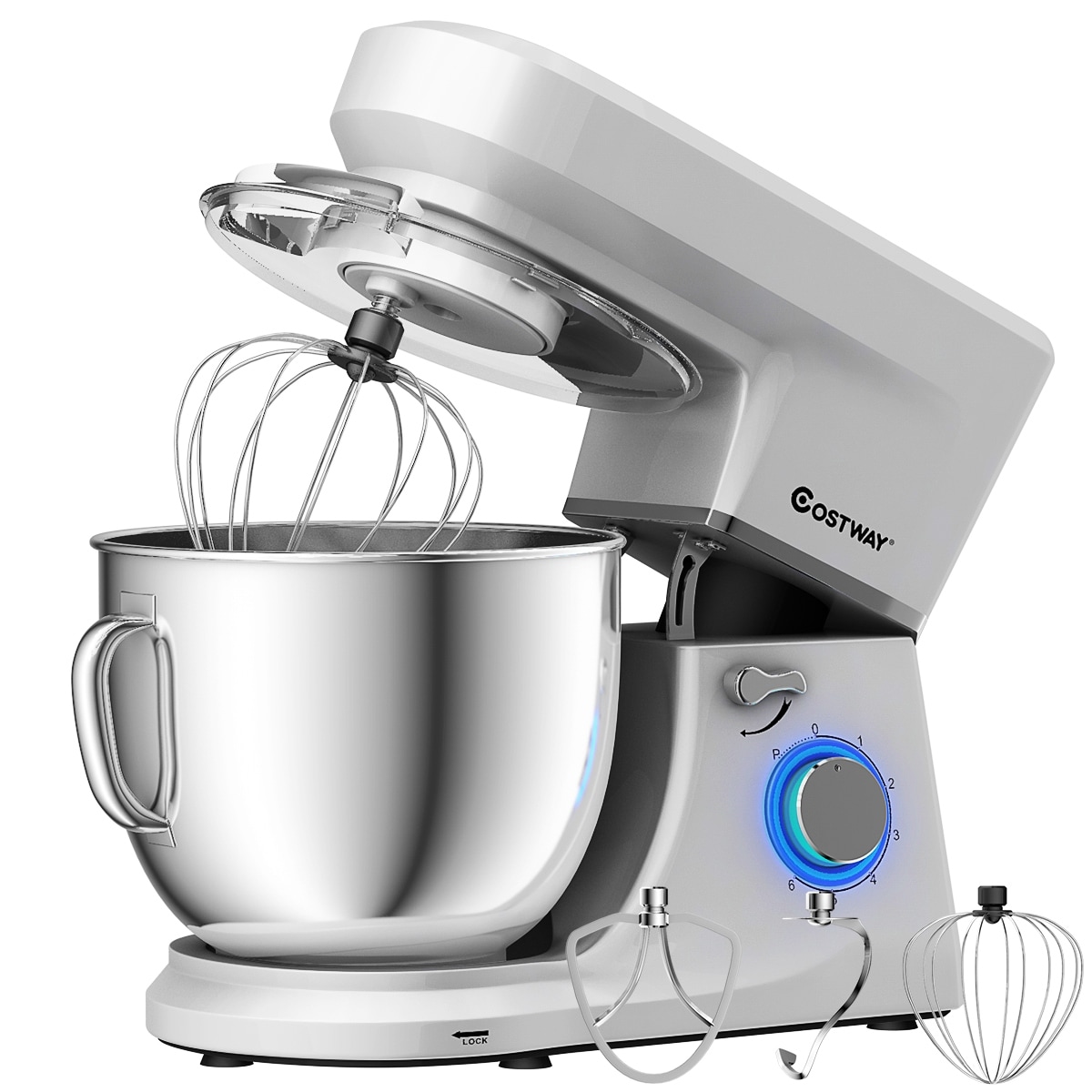 Cook's Companion® 600W 4.5 qt Stand Mixer w/ Dough Hook, Whisk & Flat  Beater 