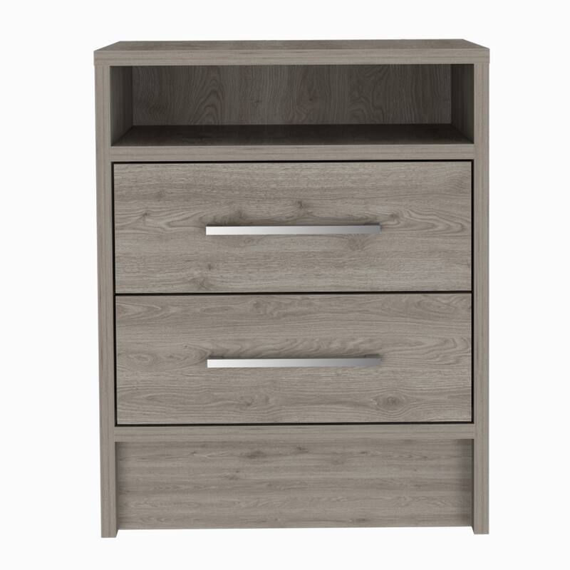 2-Drawer 1-Shelf Rectangle Nightstand