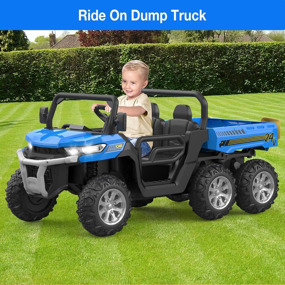 24V 2-Seater Ride-On Dump Truck For Kids With Remote Control
