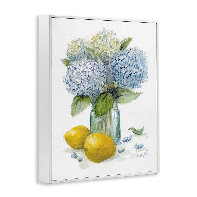Stupell Hydrangeas & Lemons Vase Framed Giclee Art Design By Patti Bishop