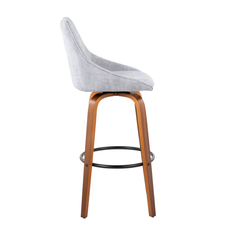Carson Carrington Alba 30" Fixed-Height Bar Stool with Bent Wood Legs & Round Footrest (Set of 2)