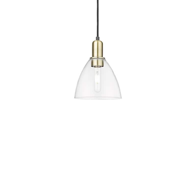 Innovations Lighting 716-1P-11-8 Bristol Pendant Bristol 8" Wide Mini - Black Antique Brass / Clear