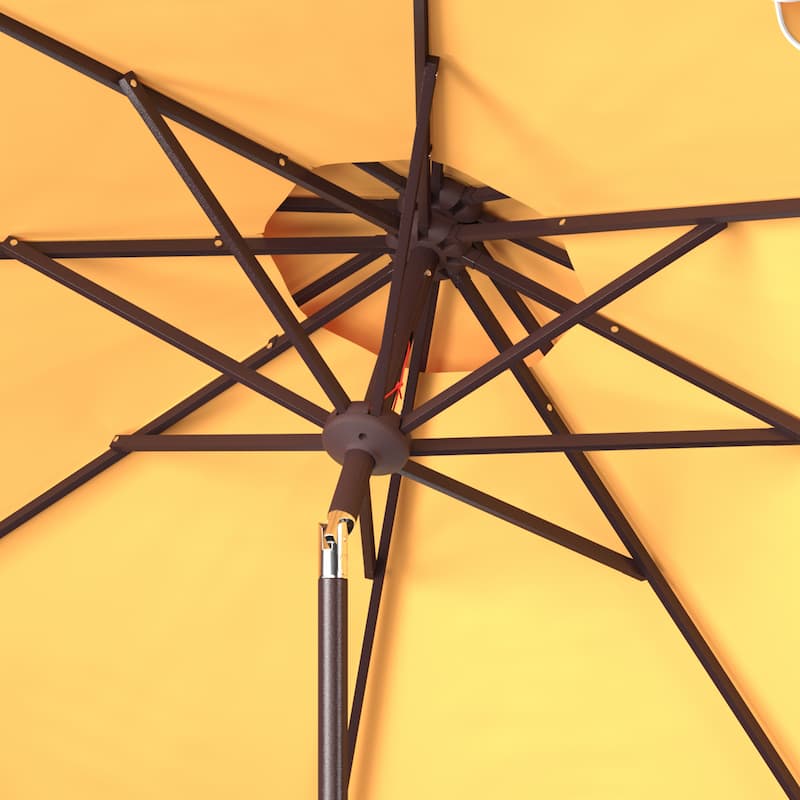 SAFAVIEH Outdoor Kjerstin Valance 9Ft Double Top Umbrella - Yellow