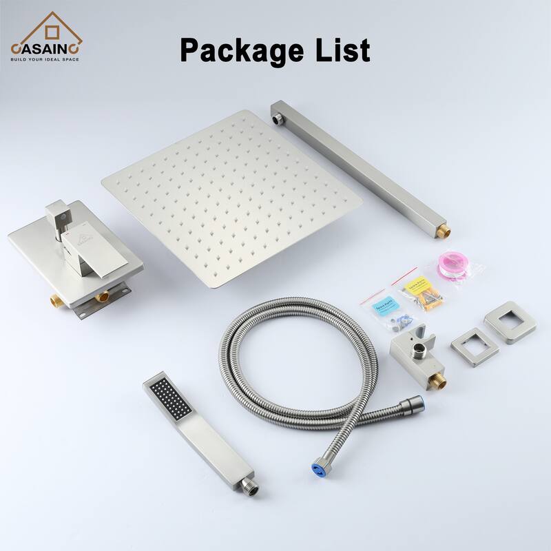 CASAINC 2-Function 12-In Wall Mounted Shower System