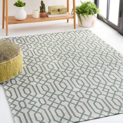 Martha Stewart by SAFAVIEH Joanneke Cotton Rug - Green/Ivory - 5' x 7'
