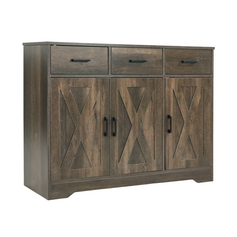 Traditional 3 Drawer Sideboard Storage Cabinet