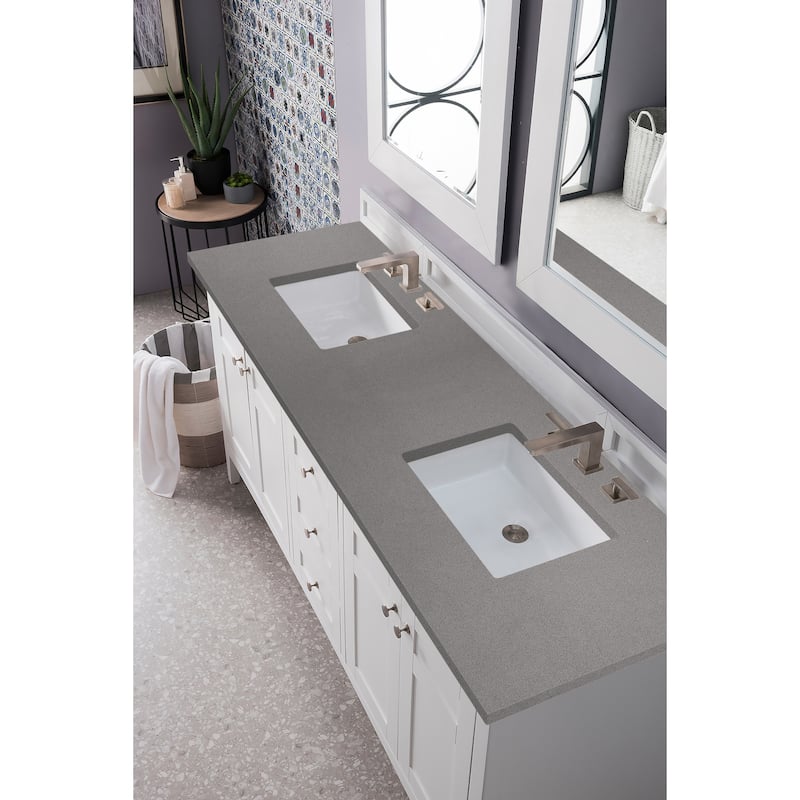 James Martin Vanities Palisades 72" Double Vanity, Bright White