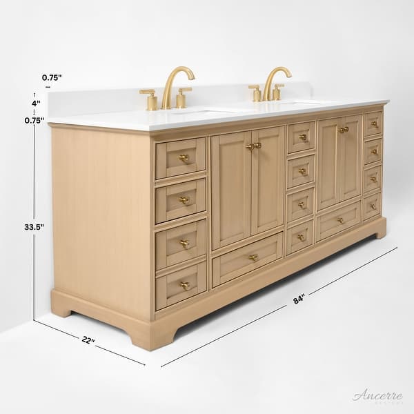 dimension image slide 16 of 25, Ancerre Designs Audrey Bathroom Vanity Set