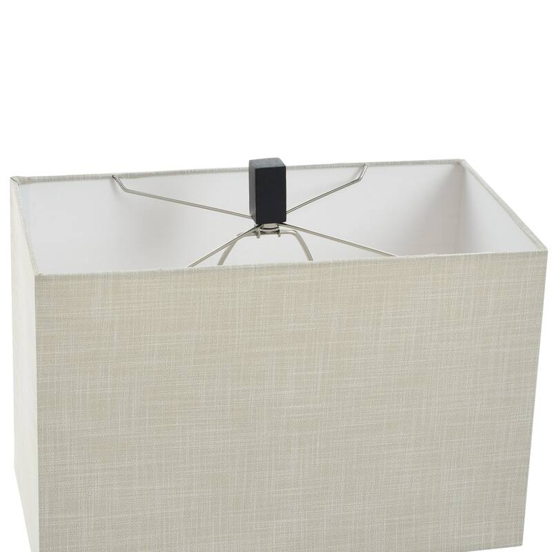 Black Layered Table Lamp - Matte Black Finish on Polyresin Body - Natural Shade