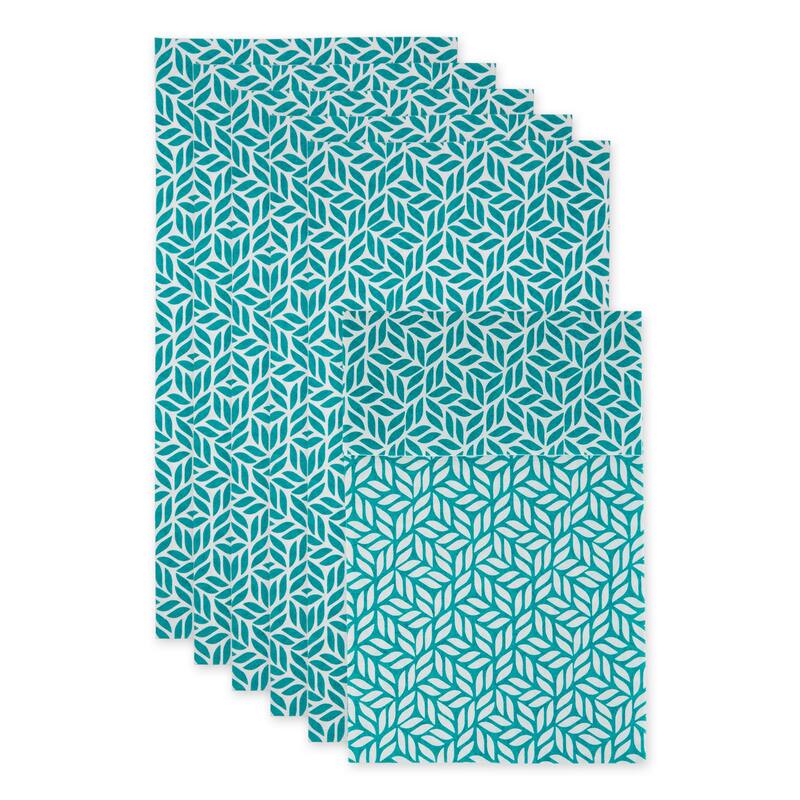 DII Nautical Blue Market Print Fridge Liner (Set of 6) - Teal Abstract Leaf