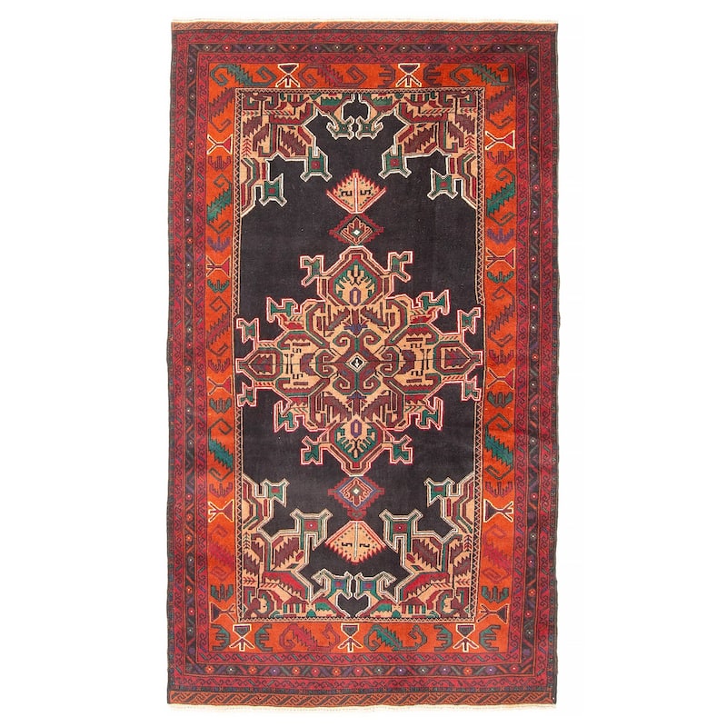 ECARPETGALLERY Hand-knotted Teimani Black Wool Rug - 3'10 x 6'7 - Black - 3'10 x 6'7