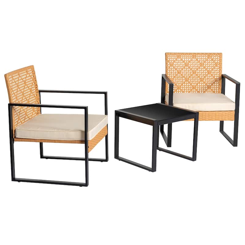 Outdoor Wicker Furniture Sets - 23.42"H x 29.53"W x 23.82"D