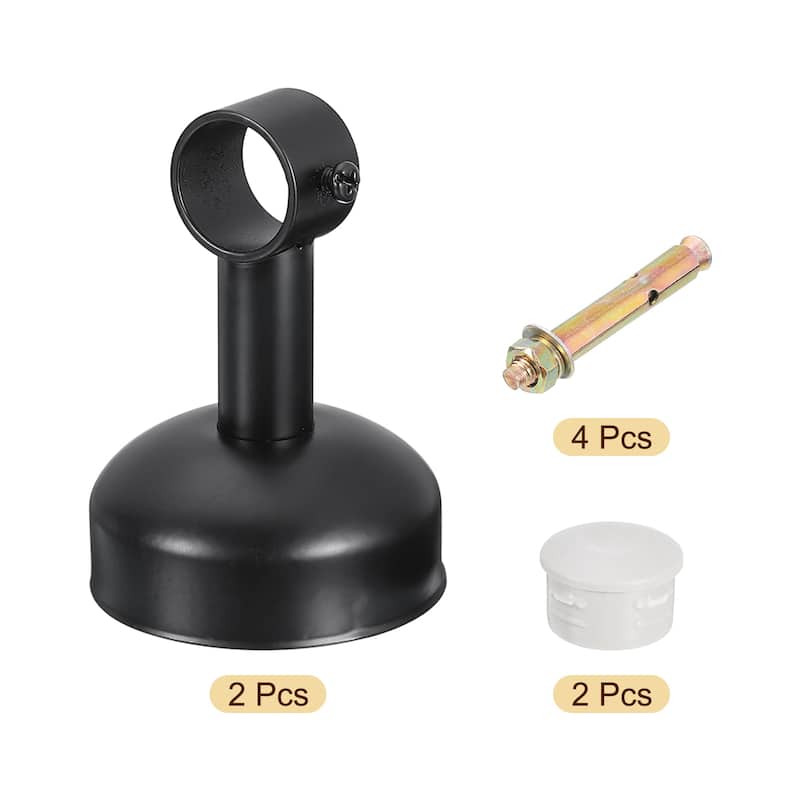 2 Set Ceiling Mount Curtain Rod Bracket, Stainless Steel Rod Holders