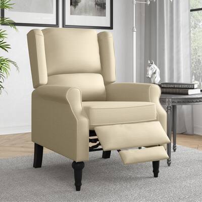 Copper Grove Cale Linen Wingback Push Back Recliner Chair