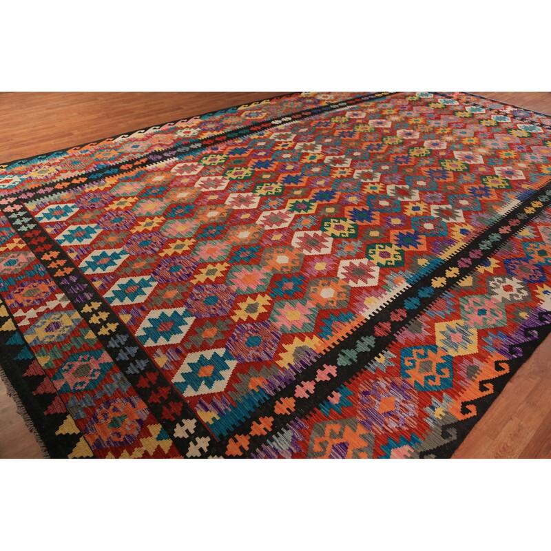 Kilim Oriental Large Rug Hand-Woven Living Room Wool Carpet - 10'0"x 16'3"