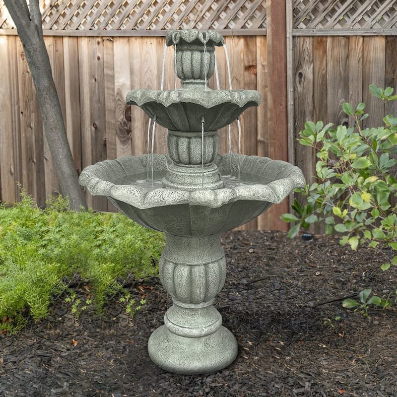 39In 3Tier Mediterranean Outdoor Water Fountain Concrete Construction