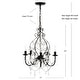 preview thumbnail 8 of 9, Glenn 5-Light 17" Crystal/Metal LED Chandelier, Black by JONATHAN Y