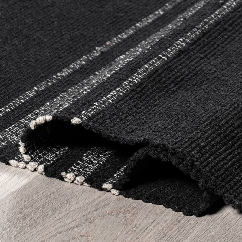 Bergamot Striped Cotton Area Rug