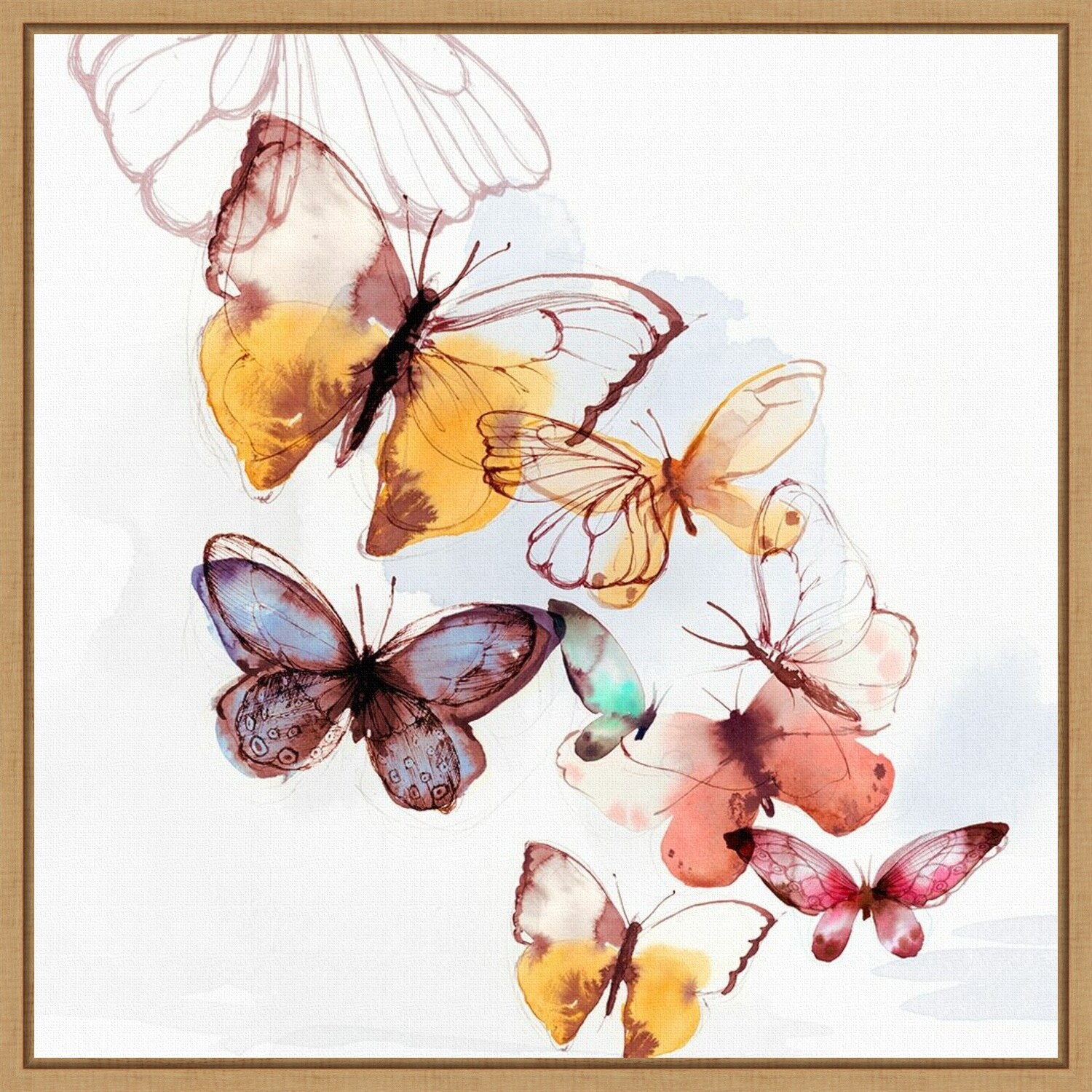 Butterfly Fly Away I by PI Gallerie Framed Canvas Art