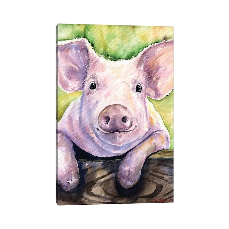 iCanvas "Smiling Pig" by George Dyachenko Canvas Print