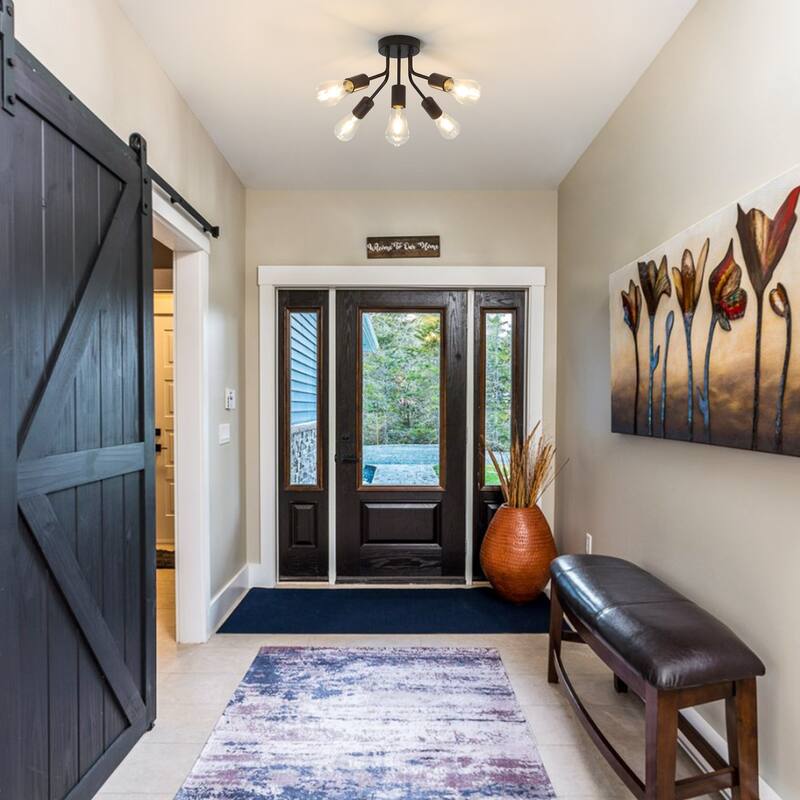5-Light Semi Flush Mount Chandelier for Hallway Entryway Dining Room