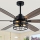 preview thumbnail 4 of 38, Cusp Barn 52/60/72 Inch Farmhouse Caged Ceiling Fan with Lights and Remote, Industiral 6 Speeds Chandelier Ceiling Fan