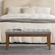 preview thumbnail 43 of 57, Button-Tufted Bench for End of Bed, Entryway Bench Beige/ Black/ Brown Solid Wood, Leather, Fabric 44-inch