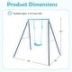 preview thumbnail 11 of 17, Adjustable Height Kids Swing Set with Stand and Ground Stakes for Backyard Fun - 72" x 55" x 67" (L x W x H)