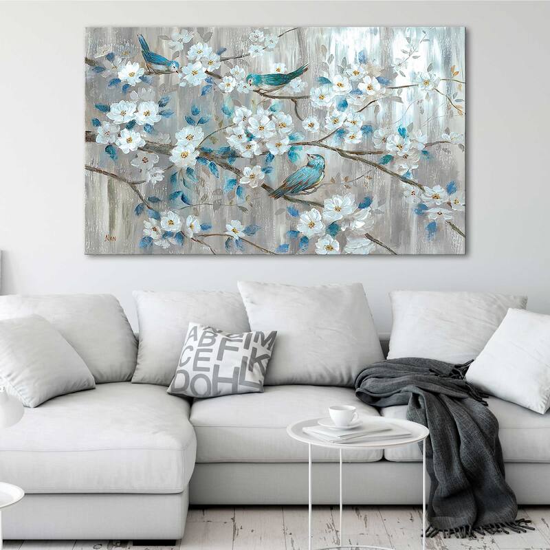 "Teal Birds" Print on Canvas
