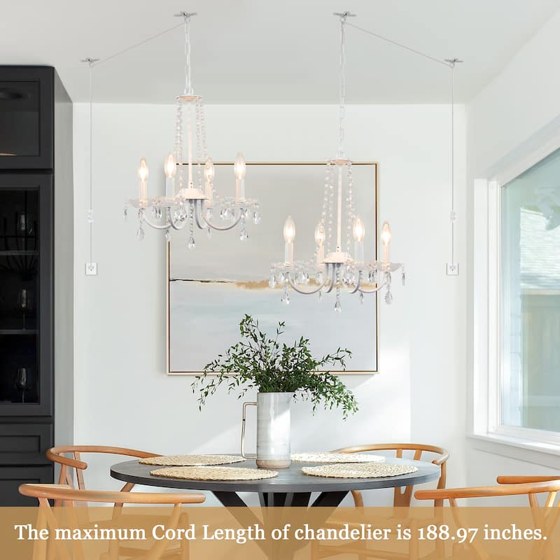 15.74-inch elegant 4-light crystal chandelier with metal frame plug-in