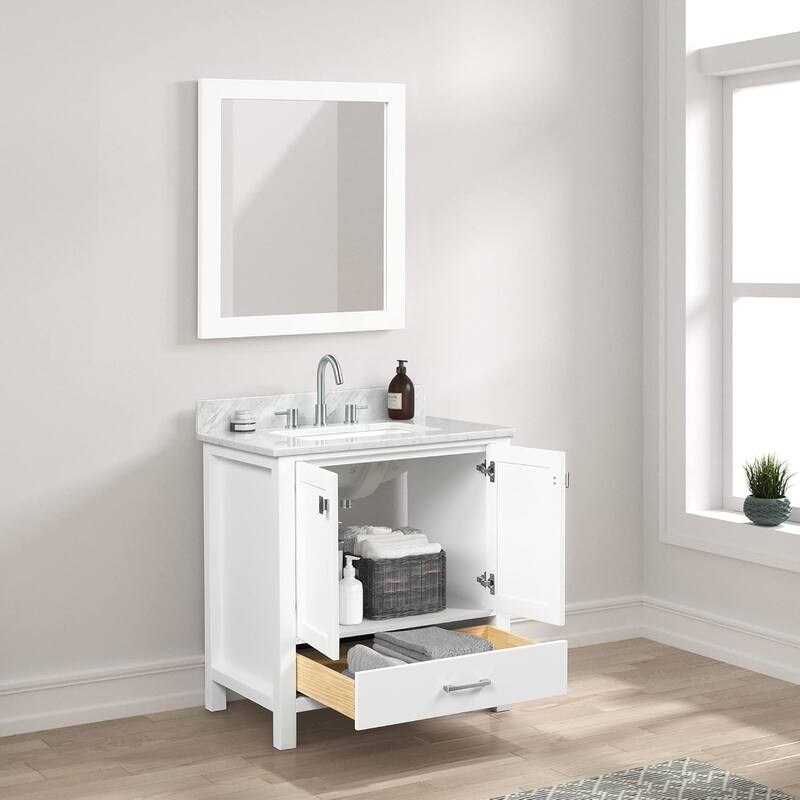 Blossom Geneva 30" Solid Wood Bathroom Vanity with Marble Top