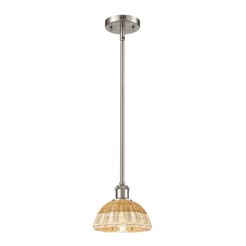 Innovations Lighting Endless Possibilities Ballston - Bristol Natural II - 1 Light 8" Stem Hung Mini Pendant - Brushed Satin Nickel