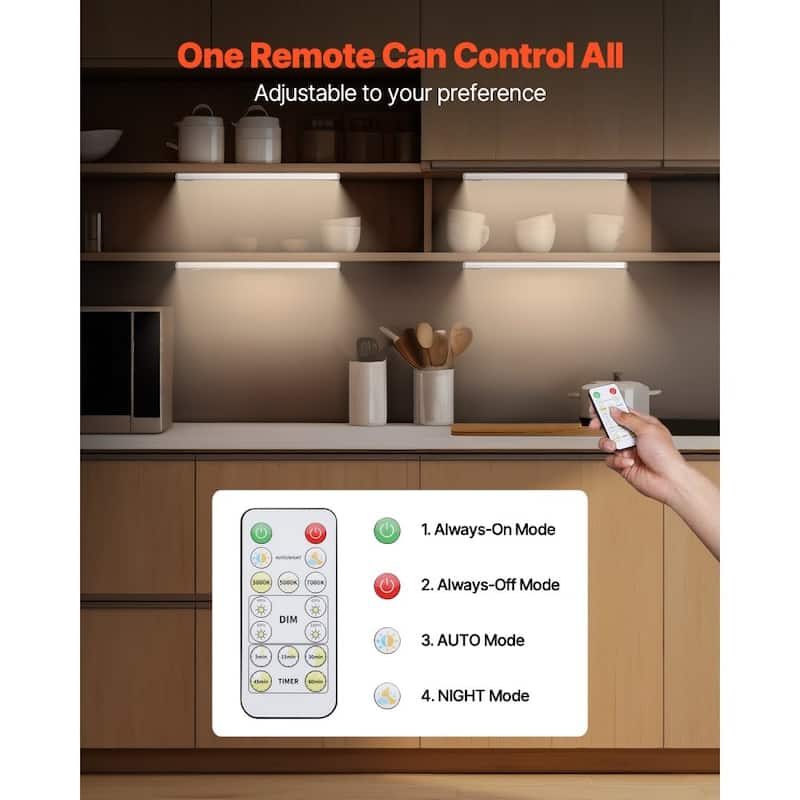 White USB Rechargeable LED Motion Sensor Lights with 4 Level Dimming